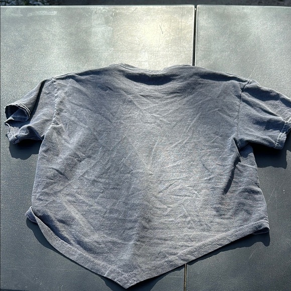 Buckle Gray Crop Top with Graphic Design - Picture 3 of 3